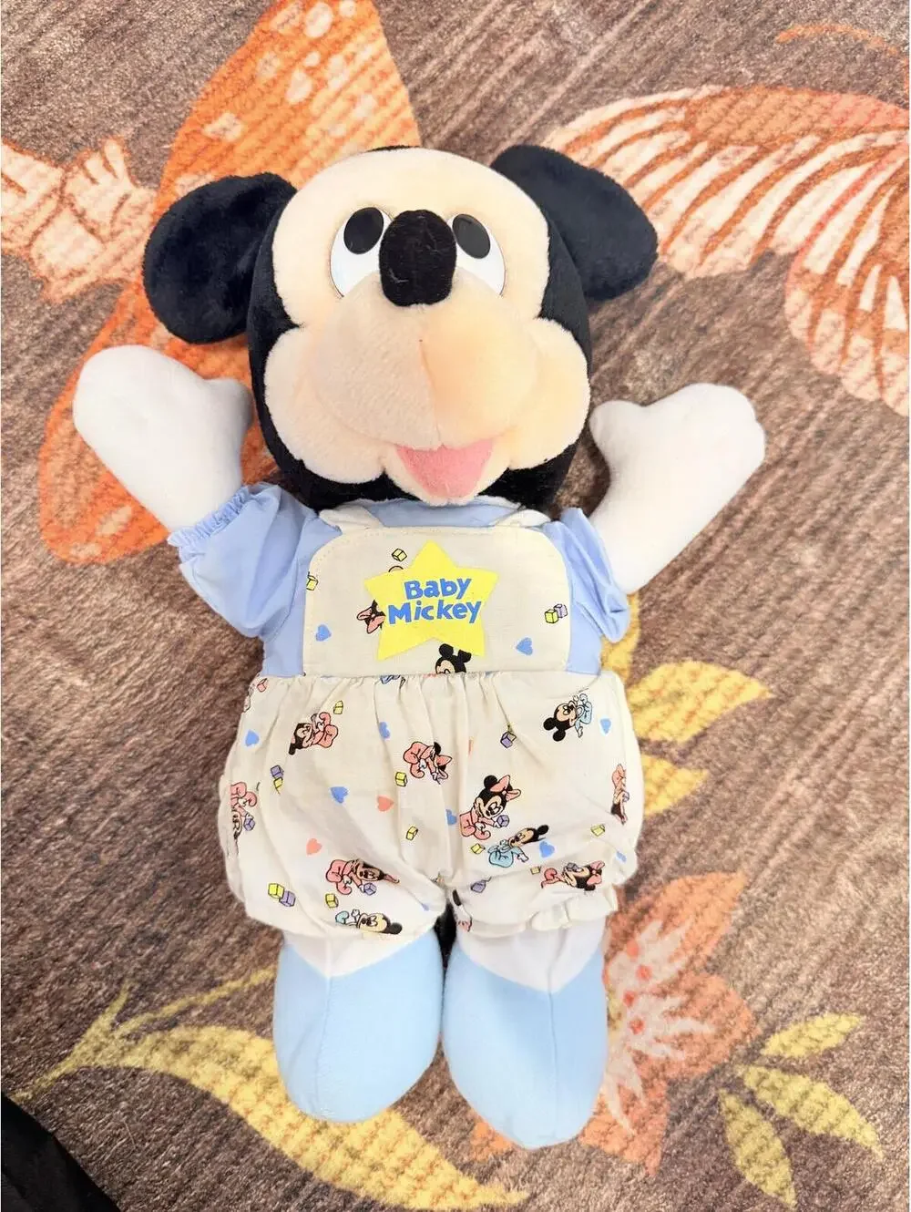 Vintage Disney Baby Mickey Plush Doll Nursery Stuffed Animal Mickey Mouse
